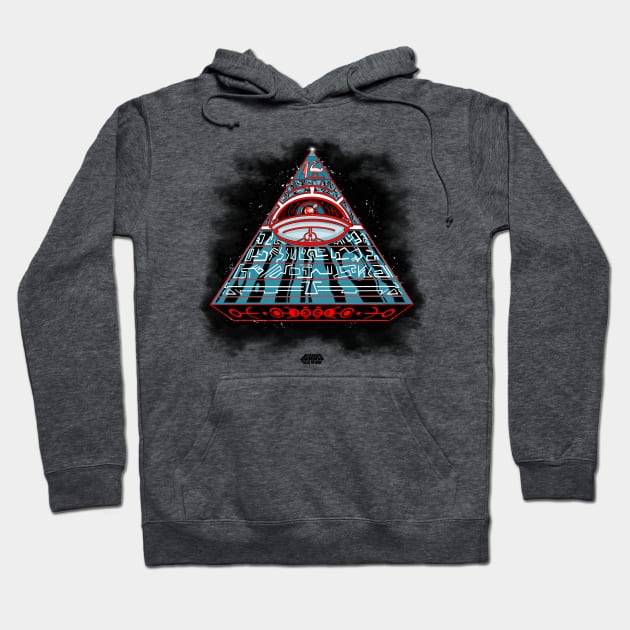 Pyramid Alien Invader Hoodie by Bearded Tales Of Woe